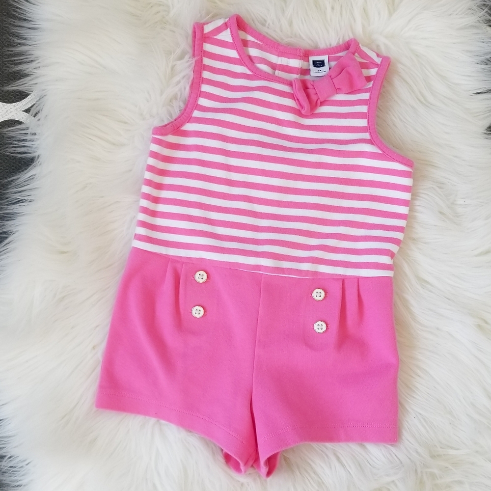 Janie and Jack Striped Ponte Romper